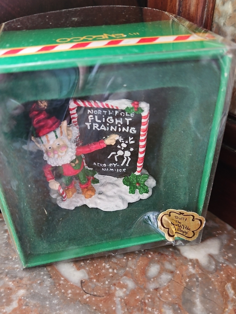 Vintage 1989 Enesco Duffy Elf North Pole Village Pewter Figurine